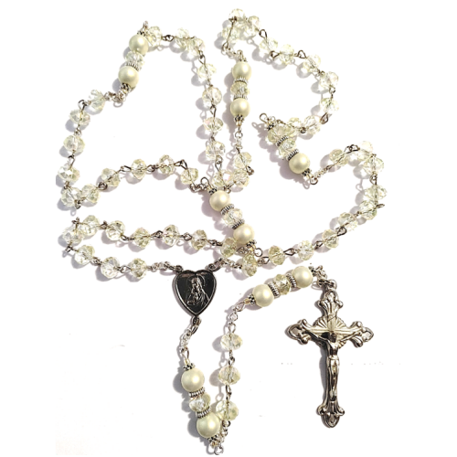 Chaplet of Faith in Champagne Crystals