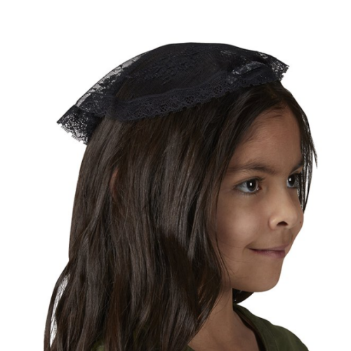 Small Chapel Cap / Mantilla - Black