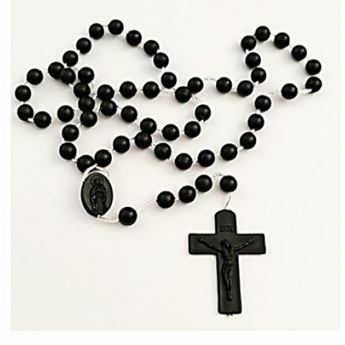 Black frosted 8mm Plastic Rosary