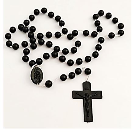 Black frosted 8mm Plastic Rosary