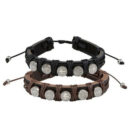 St Benedict Leather Bracelet