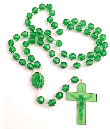 Green Faceted plastic Rosary