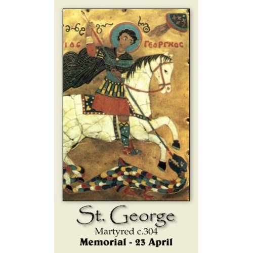 St George Holy Card - Patron saint of Soldiers, those suffering from sickness