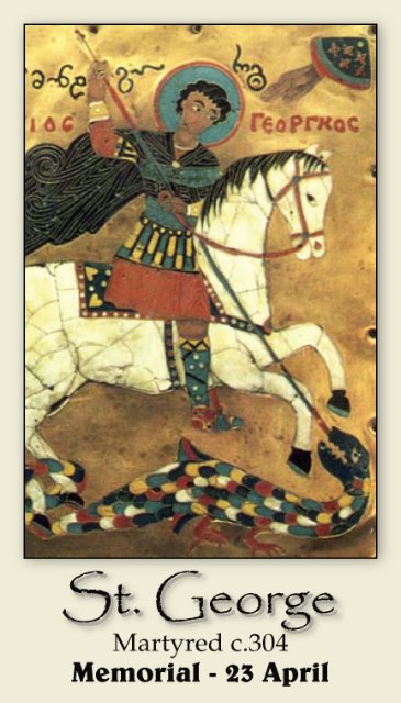 St George Holy Card - Patron saint of Soldiers, those suffering from sickness
