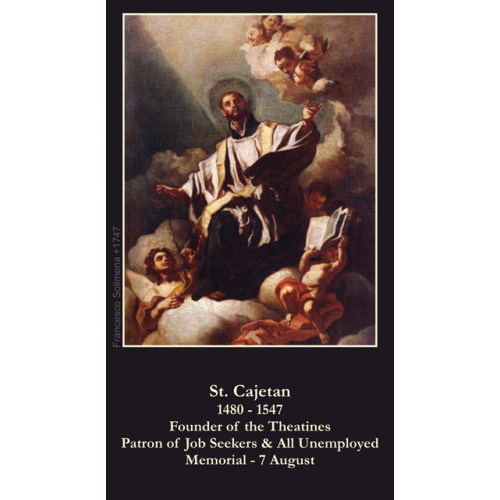 St Cajetan Holy Card - Patron Saint of Job Seekers / Unemployed