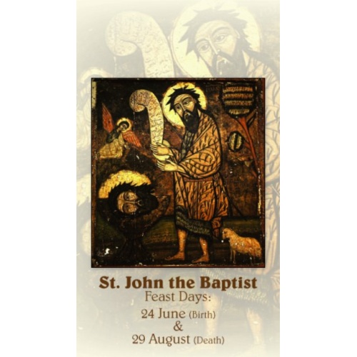 St John the Baptist Holy Prayer Card
