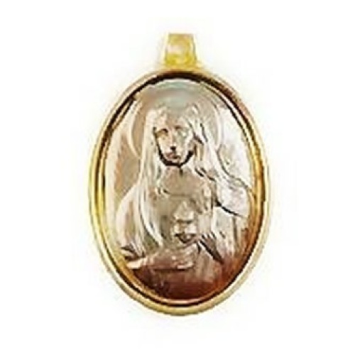 4.5cm Our Lady Immaculate Heart Pendant/Medal - Two tone