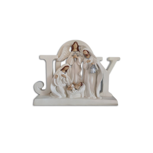 White Nativity on "Joy"- 16cm Tall x 21cm wide