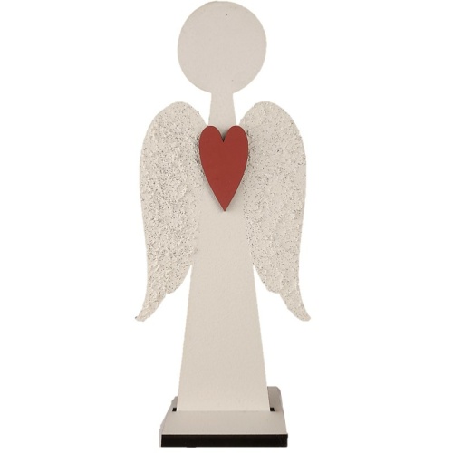Standing Angel with Heart - 20cm tall