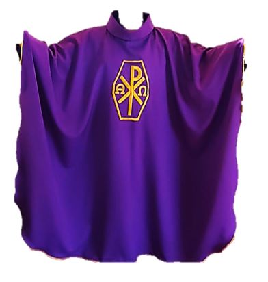 Purple Chasuble and Stole - Px & Alpha/Omega