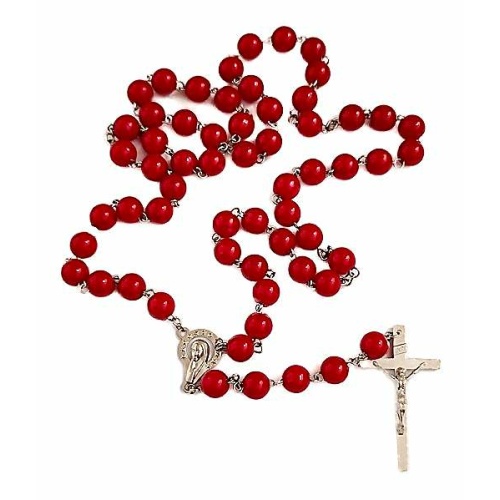 8mm Red Acrylic Rosary