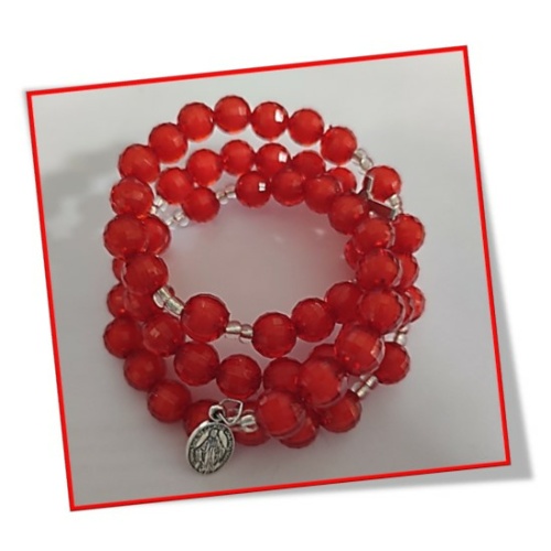 Brilliant Red Window Bracelet Rosary