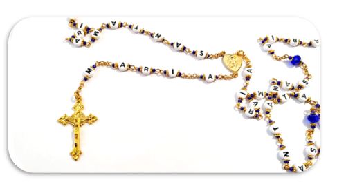 Santa Maria Rosary in Gold - Image 2
