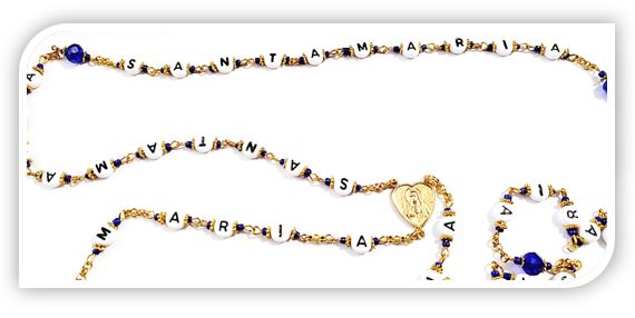 Santa Maria Rosary in Gold - Image 3