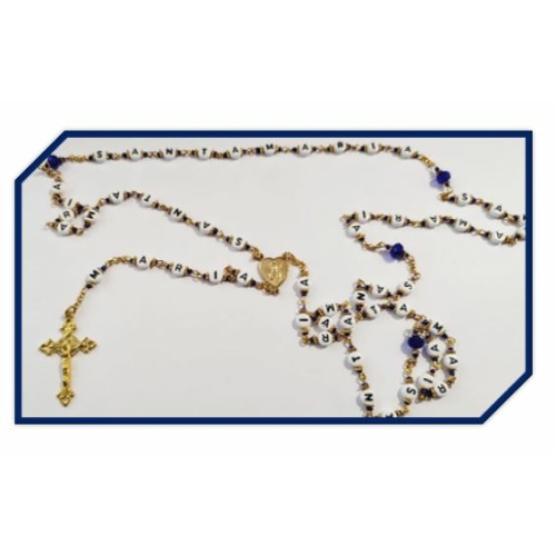 Santa Maria Rosary in Gold