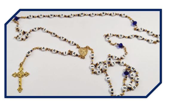 Santa Maria Rosary in Gold