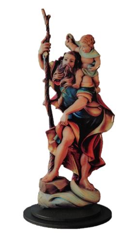 21.5cm St Christopher Figure Domed statue/stand