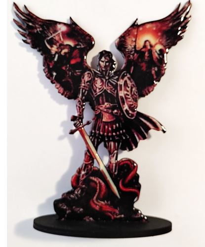 23cm Domed St Michael the Archangel Wooden Stand