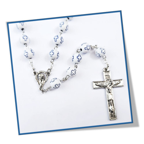 Rosary with Blue Cross