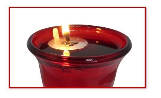 Traditional Ruby Votive Glass Candle with Wicks and Cork / Lamparina Floating Candle - Image 3