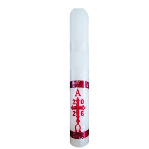 Paschal Candle - Wax Design - Scalloped Edged Cross - 70mm wide x 600mm tall (Current year)