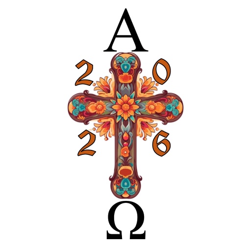 Flower Cross Paschal Easter Candle - 100 x 800mm