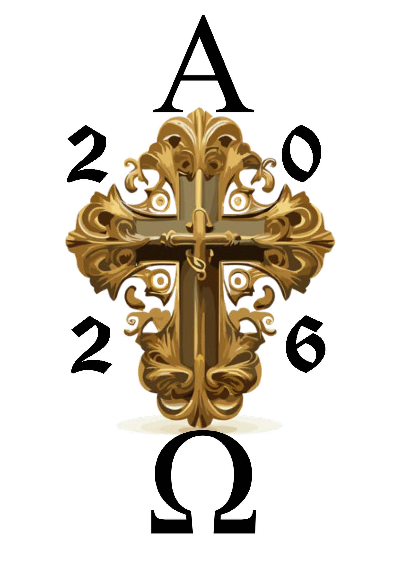 Ornate Golden Toulouse Cross Paschal Easter Candle - 100mm x 800mm