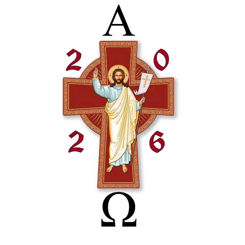 Resurrection Cross Easter Paschal Candle - 100mm x 800mm