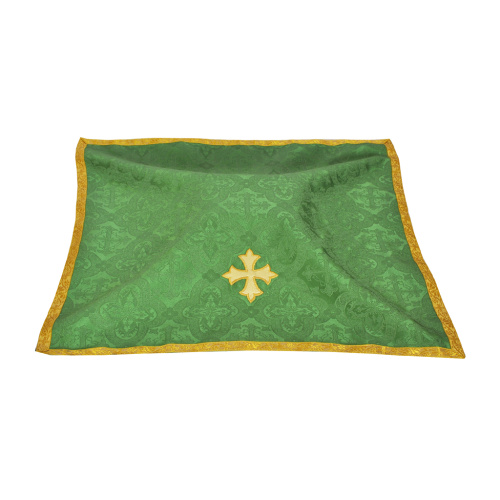 Chalice Veil with Fleur de Lis Cross Applique' - GREEN