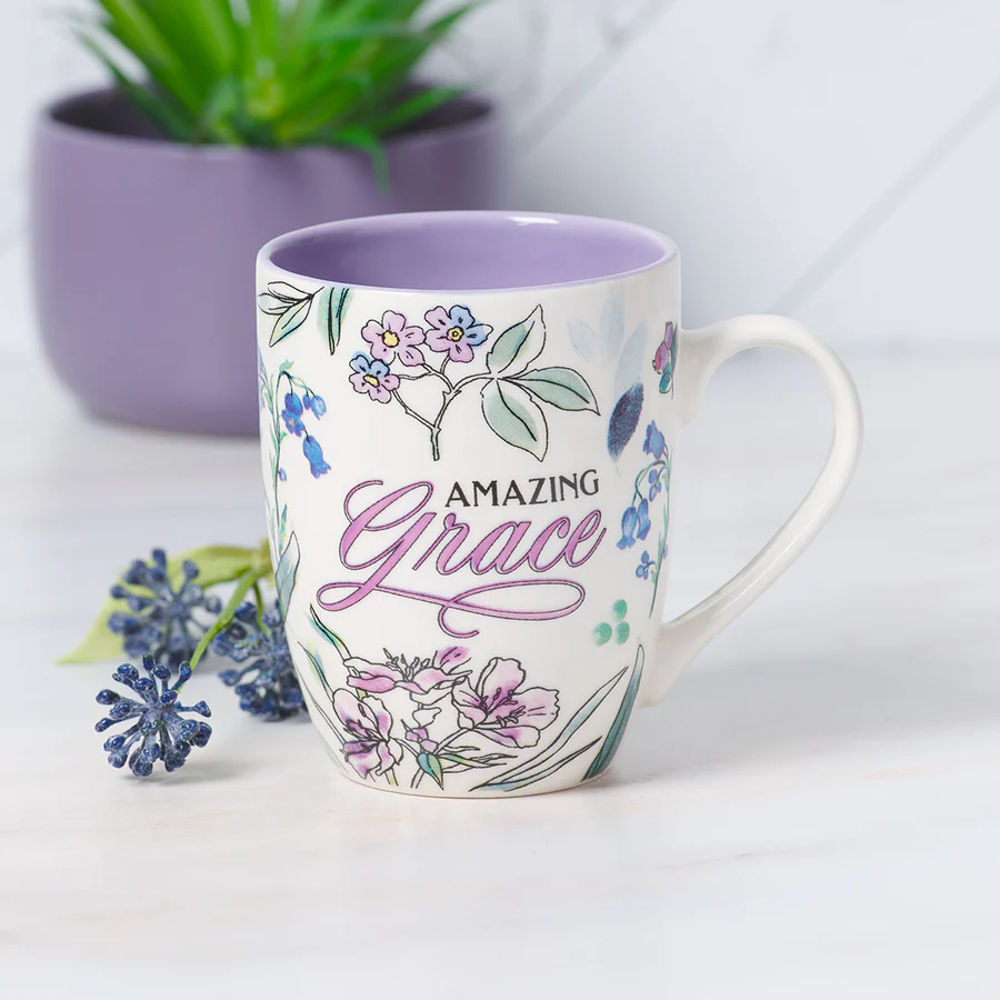 Amazing Grace Ceramic Mug With Purple Interior - Image 2