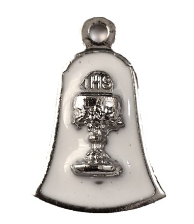 First Holy Communion Chalice Medal - Silver/White