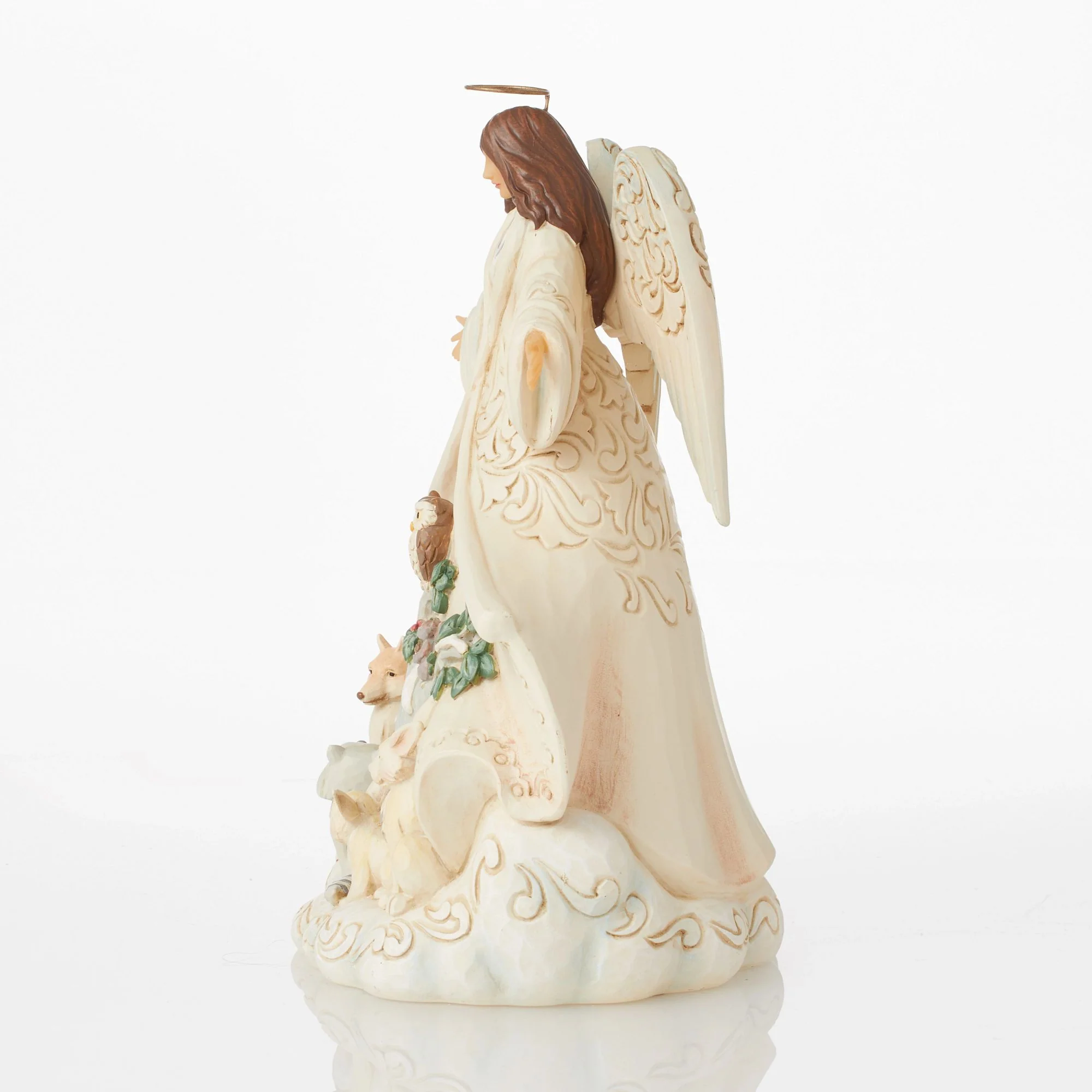 Jim Shore - White Woodland Angel with Coat - Image 4