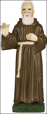 15cm Plastic St Pio Statue
