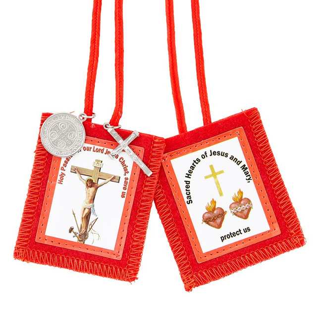 Passion Scapular - With St Benedict medal & Crucifix