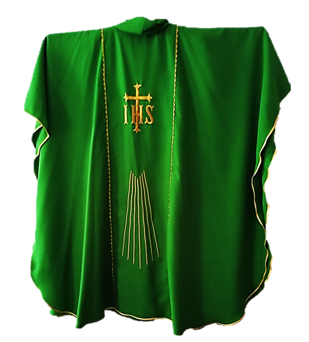 Green Chasuble With Heart Of Jesus In Golds And Projecting Rays - Image 2