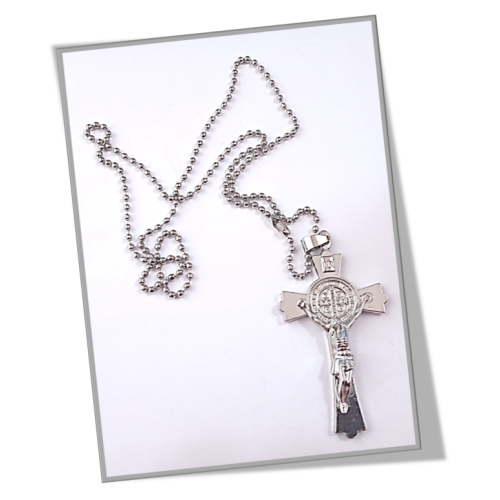 St Benedict Crucifix (6cm) on Ball Chain (60cm)