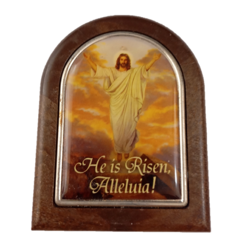 7.5cm standing Desk Plaque - He is Risen, Alleluia!