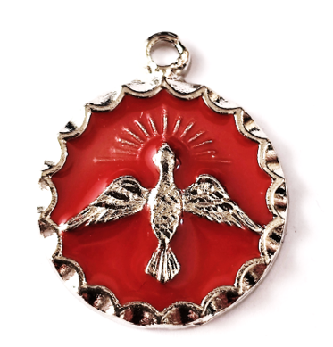 20mm Holy Spirit Medal with Red Inlay