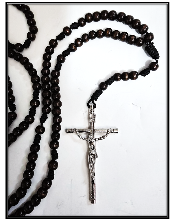 20 decade Rosary - 10mm wooden Knotted Rosary - Image 5