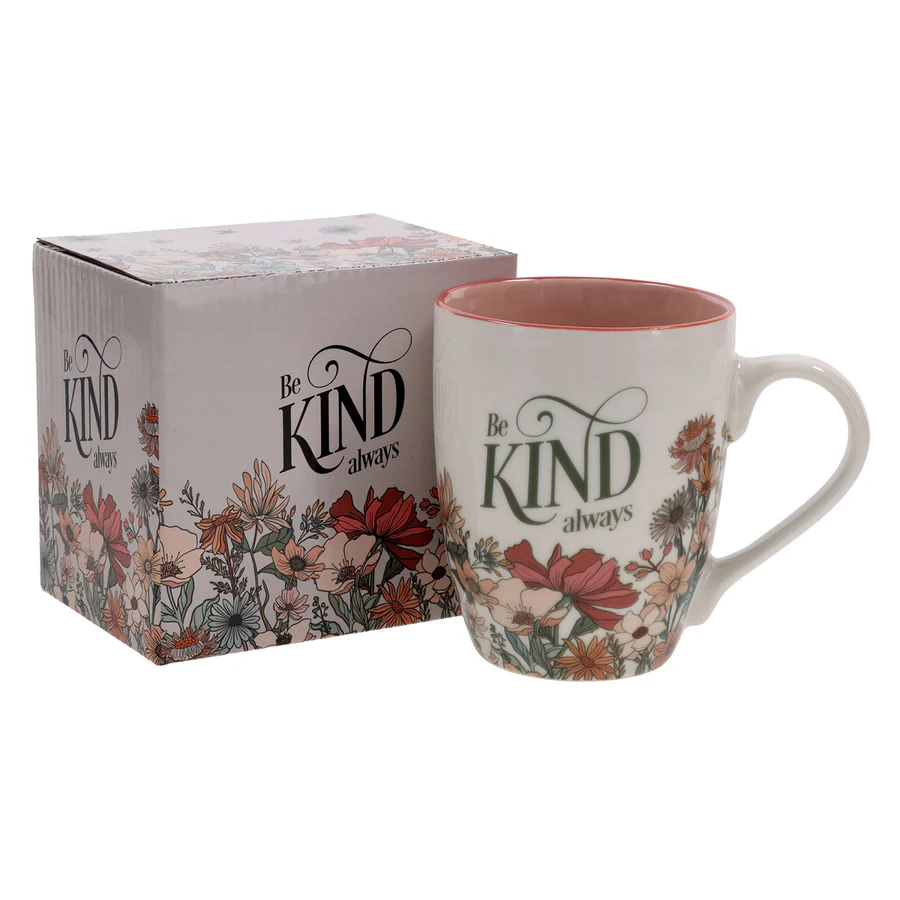 Be Kind Always Ceramic Mug with pink Interior