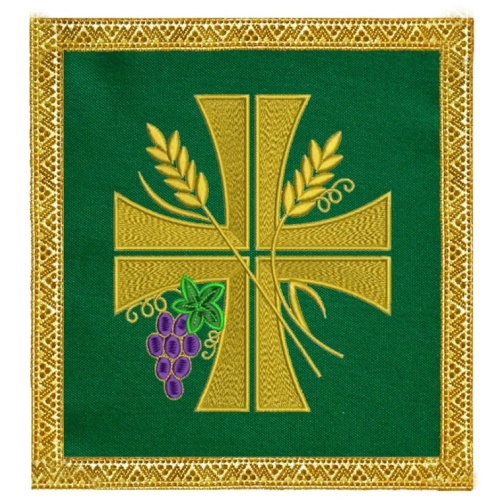 Pall - Cross and Wheat/Grapes Design - Green