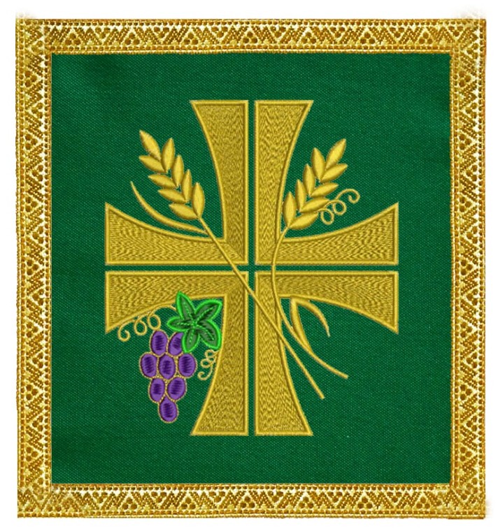 Pall - Cross and Wheat/Grapes Design - Green