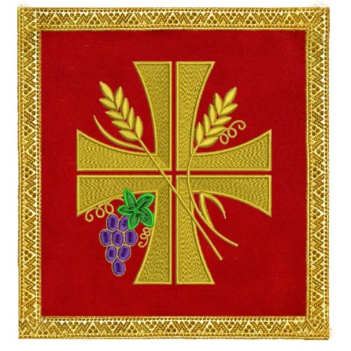 Pall - Cross and Wheat/Grapes Design - Red