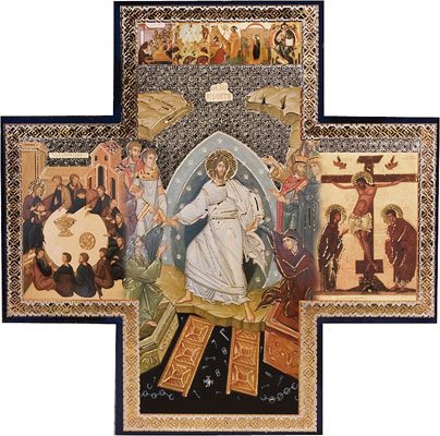 Modern adaption of Byzantine and Romanesque Style - Jesus Resurrected Icon