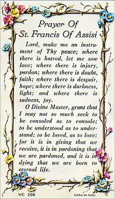 Prayer of St Francis of Assisi - Italy