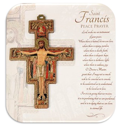 St Francis of Assisi Icon Cross with Gold Embossing