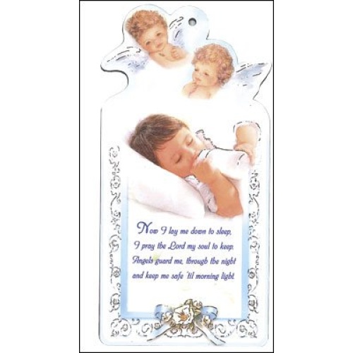 Wooden Wall Plaque for Baby Boy with Prayer