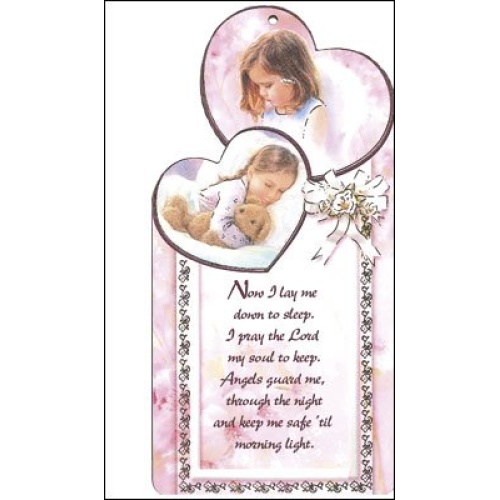Wooden Wall Plaque for Baby Girl with Prayer