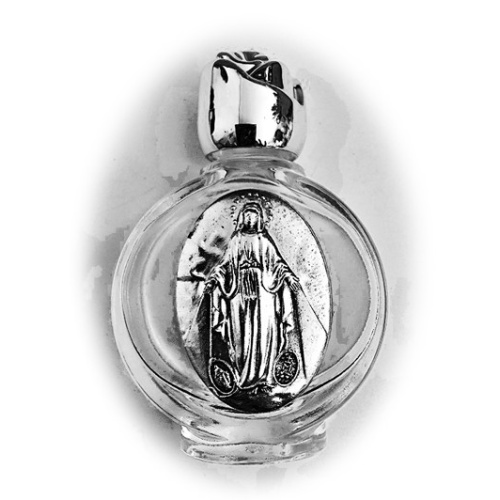 Our Lady of the Miraculous Medal Glass Holy Water/Oil Bottle