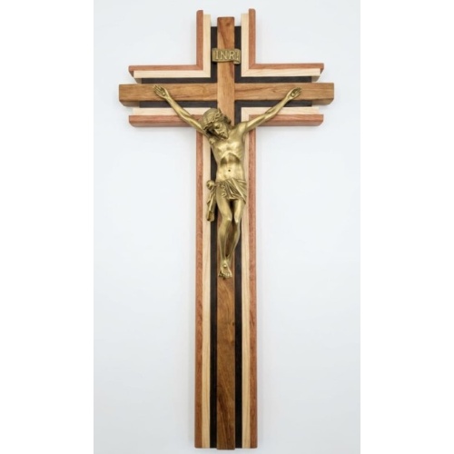 100cm Various Wood Crucifix with Gold Corpus